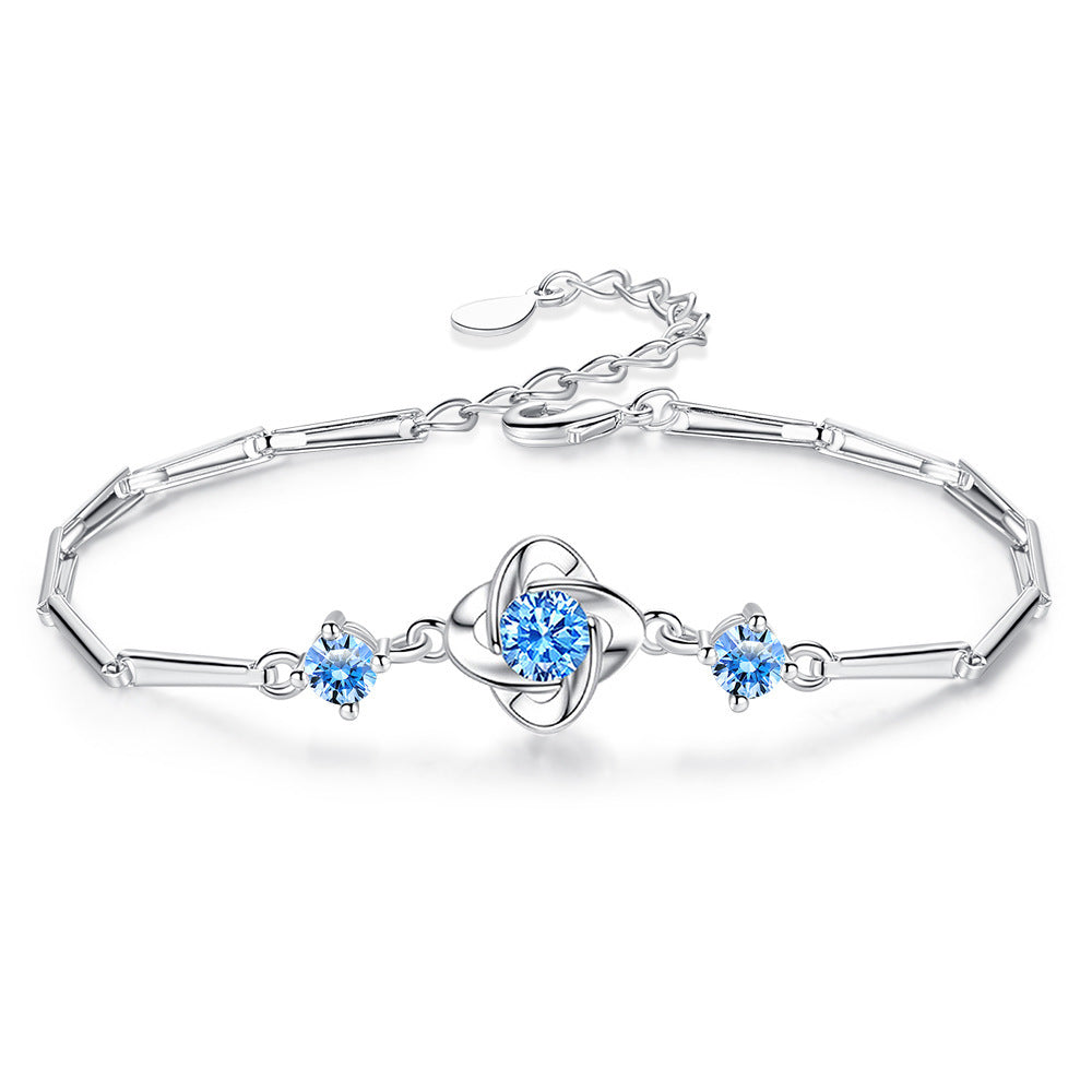 Seren Cloversluiting Set Blauw | Wit Goud
