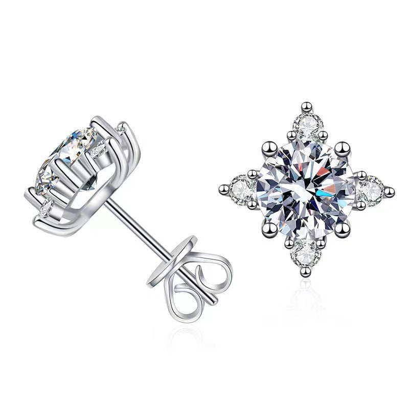 Aurelie Flower Earrings | White Gold