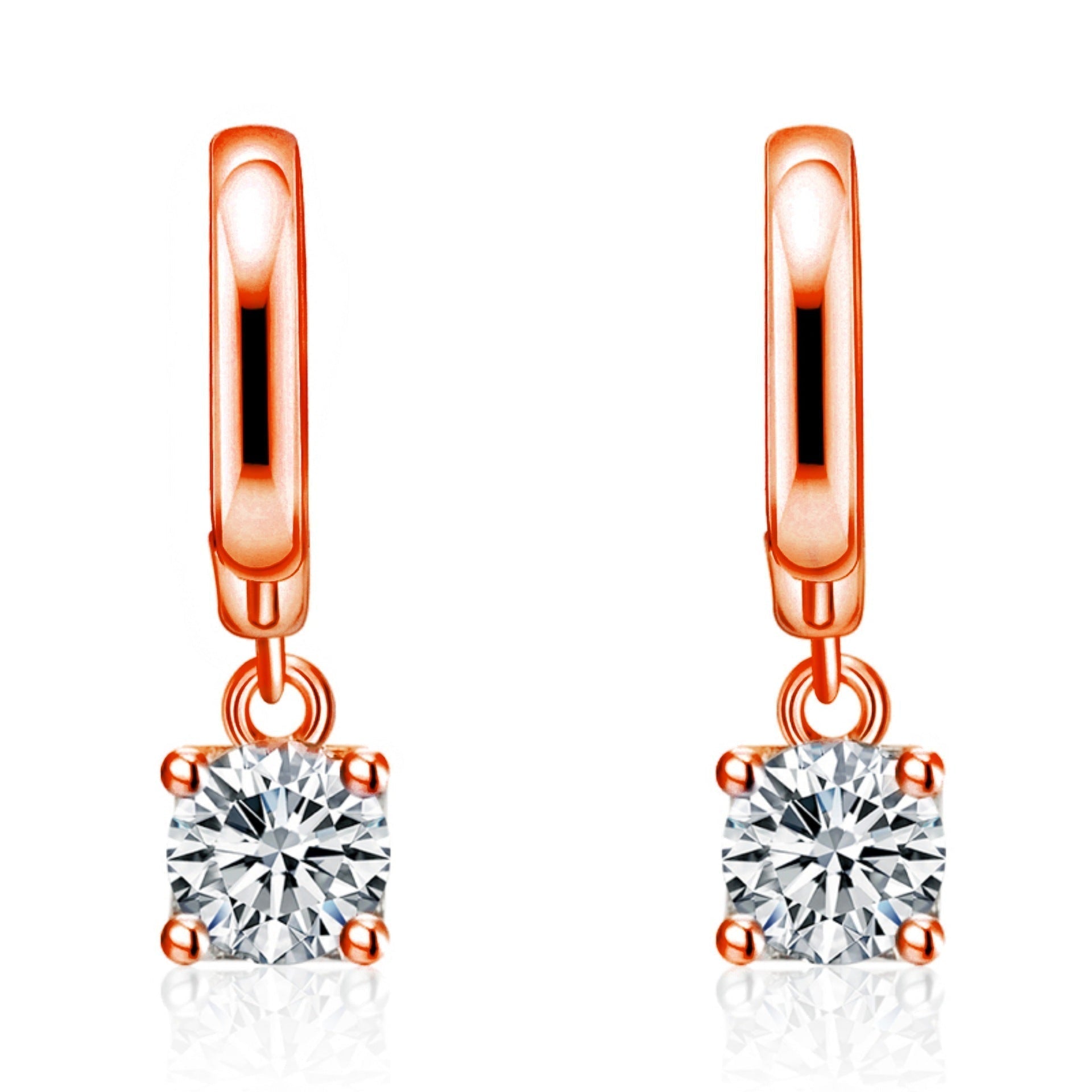 Aurora Square Drop Earrings | Rose Gold