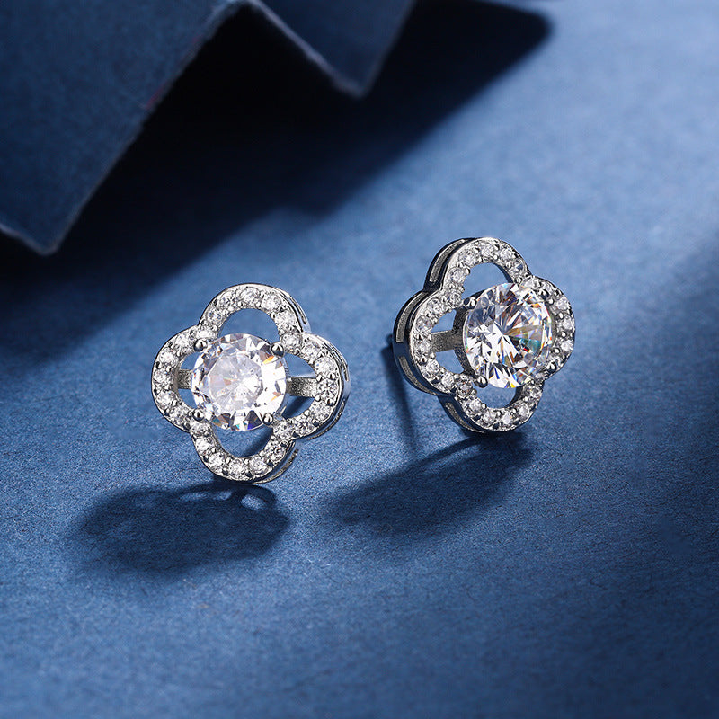 Aria Klavertje Vier Bedelset | Wit Goud