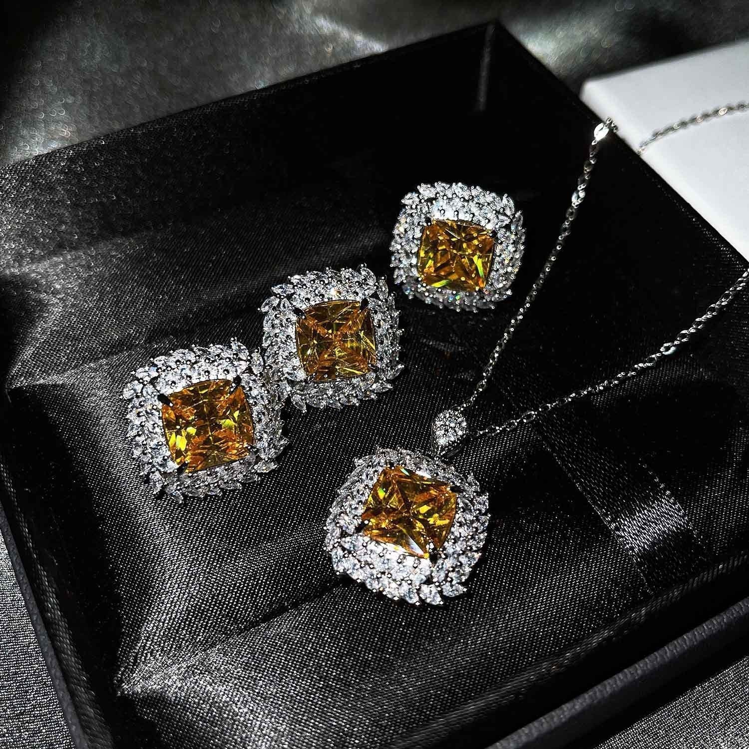 Caelith Verdane Geel Set | Wit Goud
