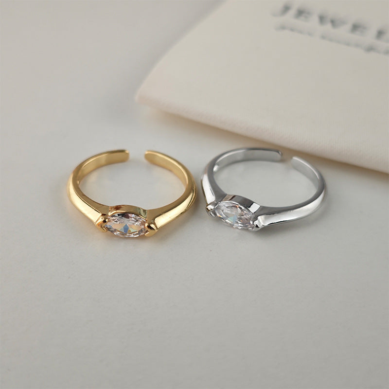 Aya Sterling Ring | Wit Goud