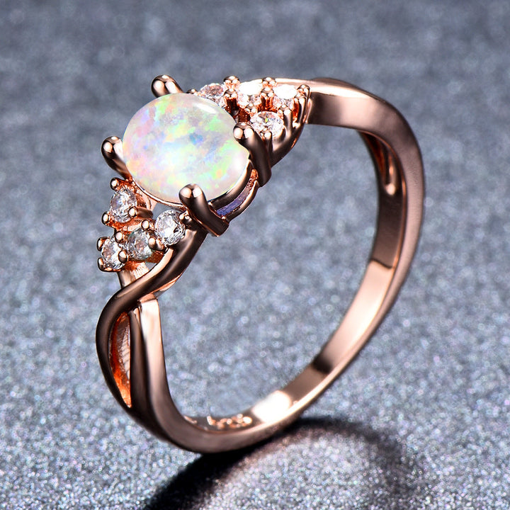 Sylva Moonhart Blauwe Ring | Roségoud