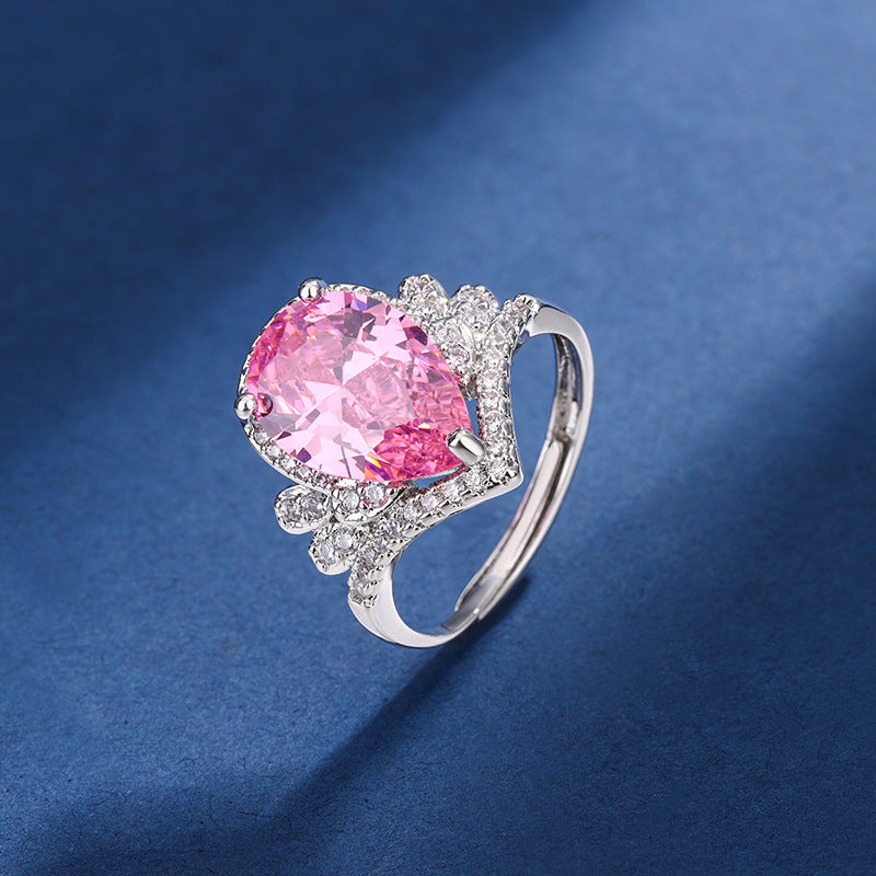 Aria Traan Vorm Roze Set | Wit Goud