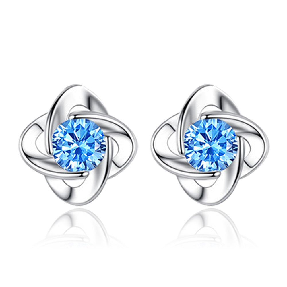 Seren Cloversluiting Set Blauw | Wit Goud