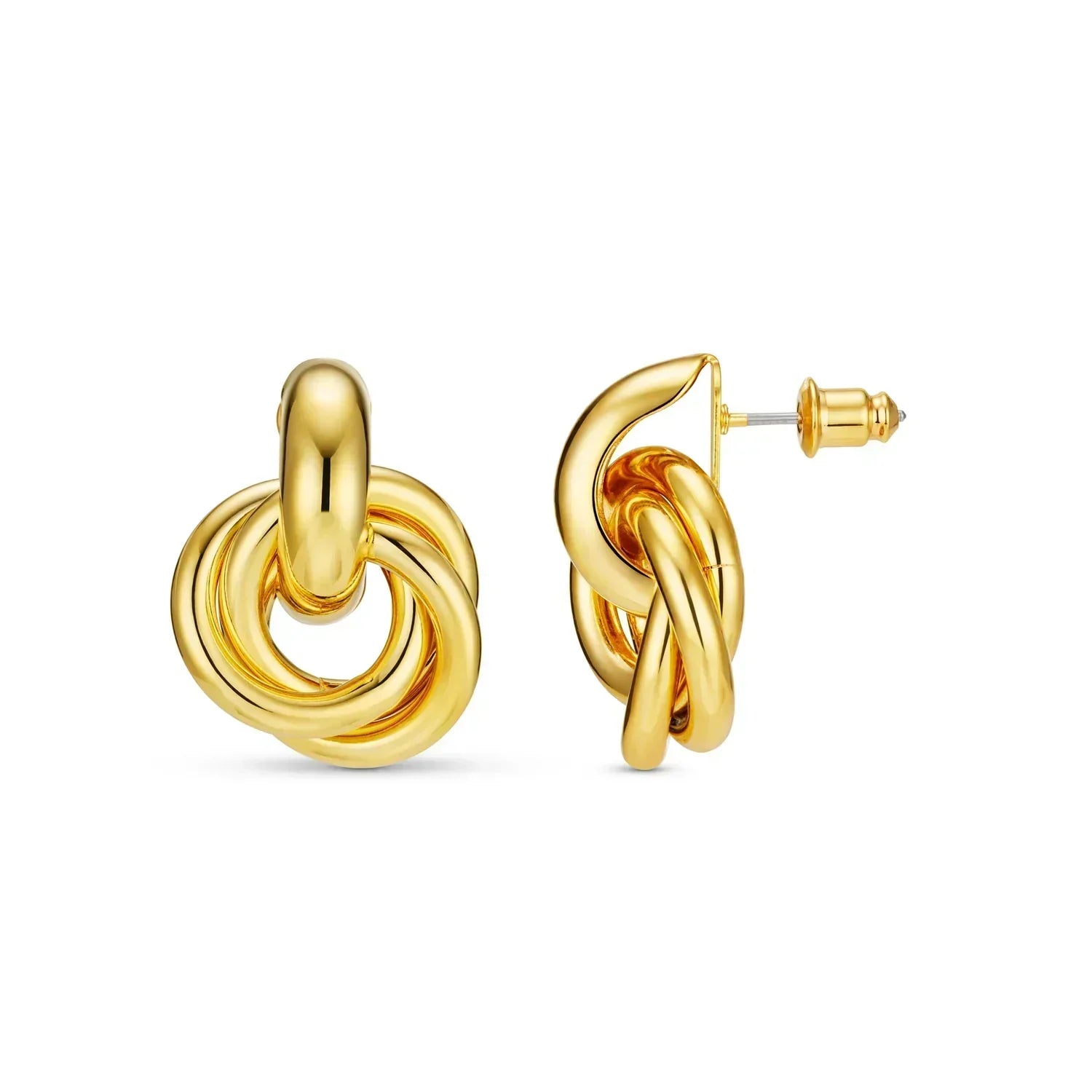 Interlock | Gouden Statement Oorbellen
