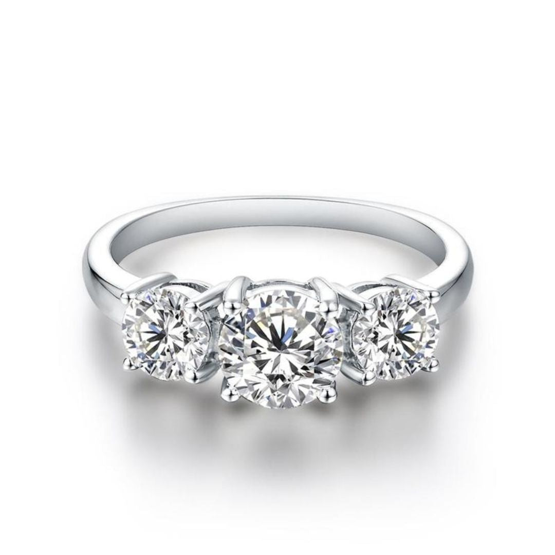 Clare Drievoudige steenring | Witgoud