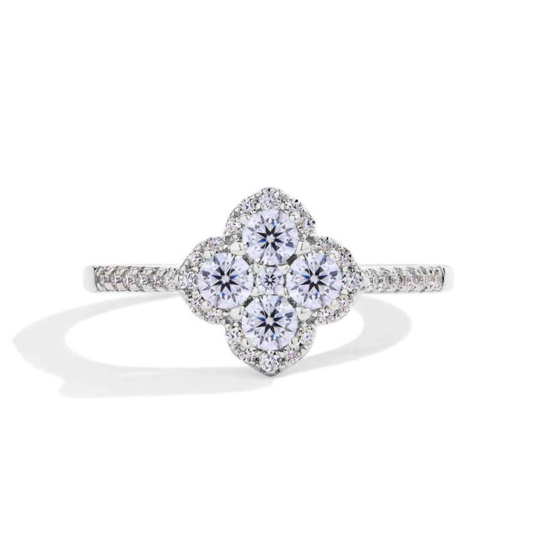 Soraya Clover Ring | Witte goud