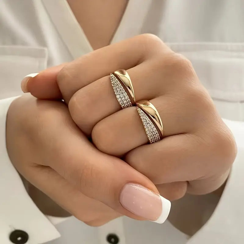 Selene | Elegante Gouden Ring met Fonkelstenen (1+1 GRATIS)