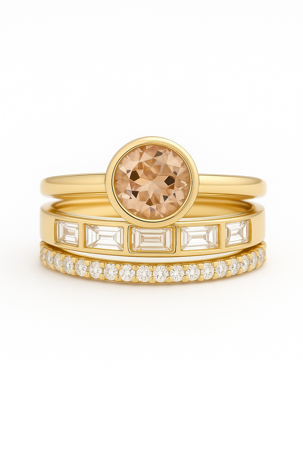 Hope - Inleg gouden ringenset met kristallen