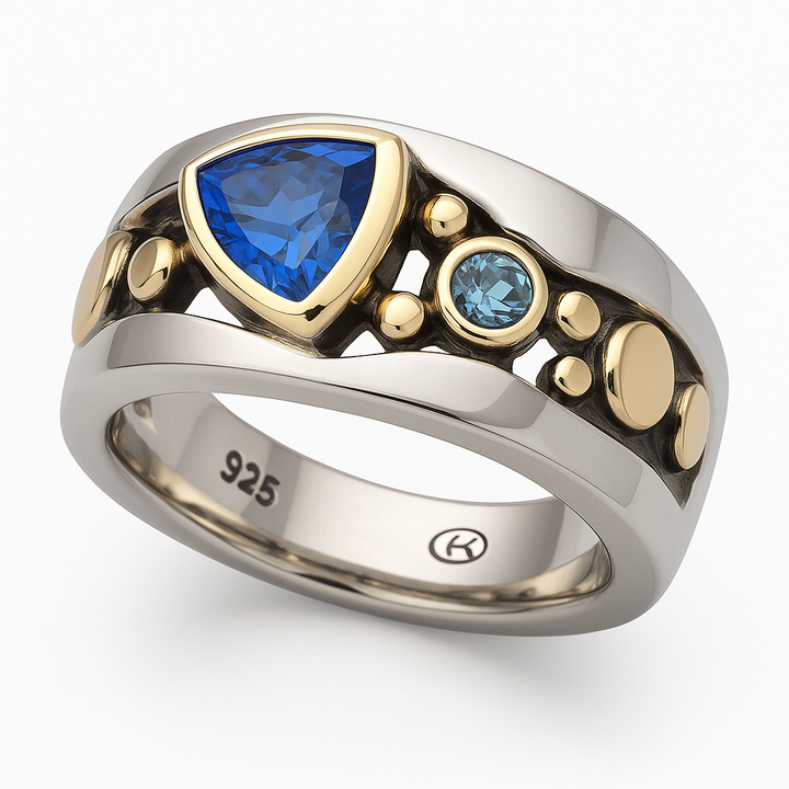 Elli™ - Vintage Blauwe Kristallen Ring