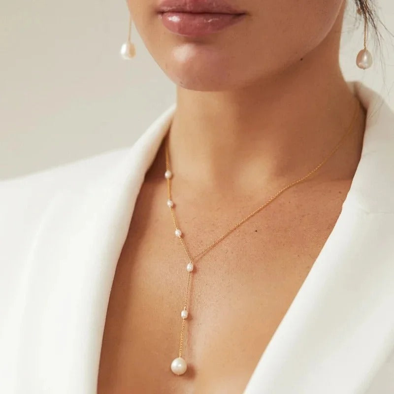 Ruby - Vintage hanger parels ketting