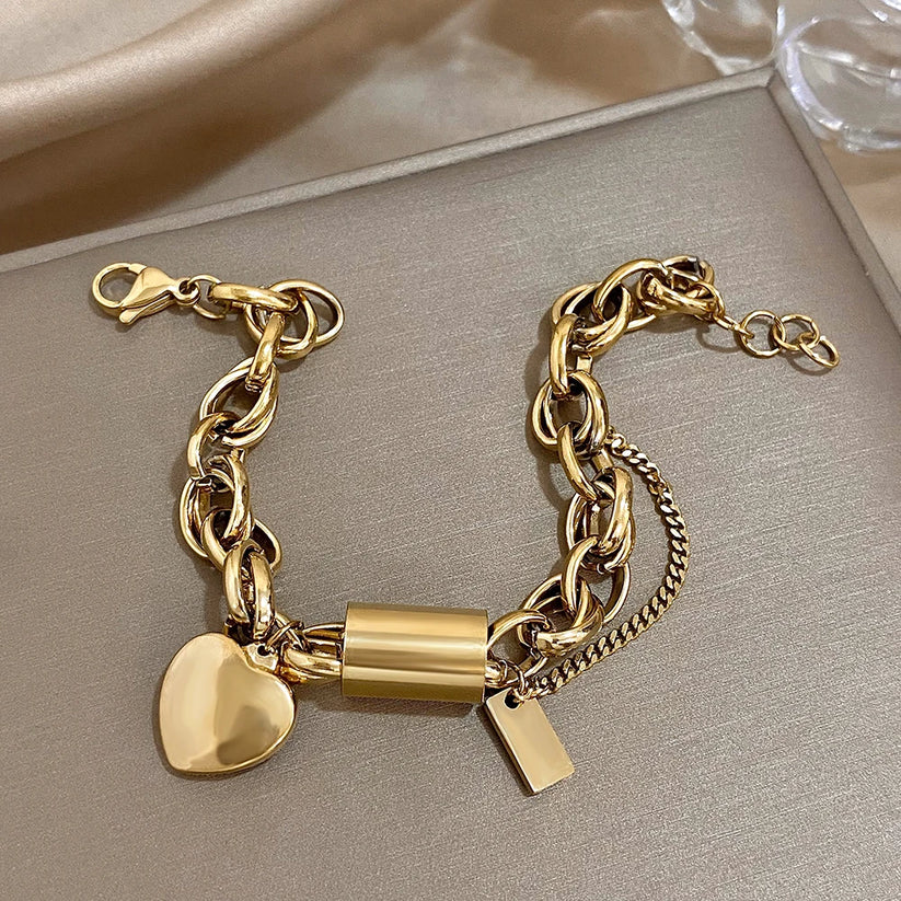 Heartened | Gouden Chunky Armband