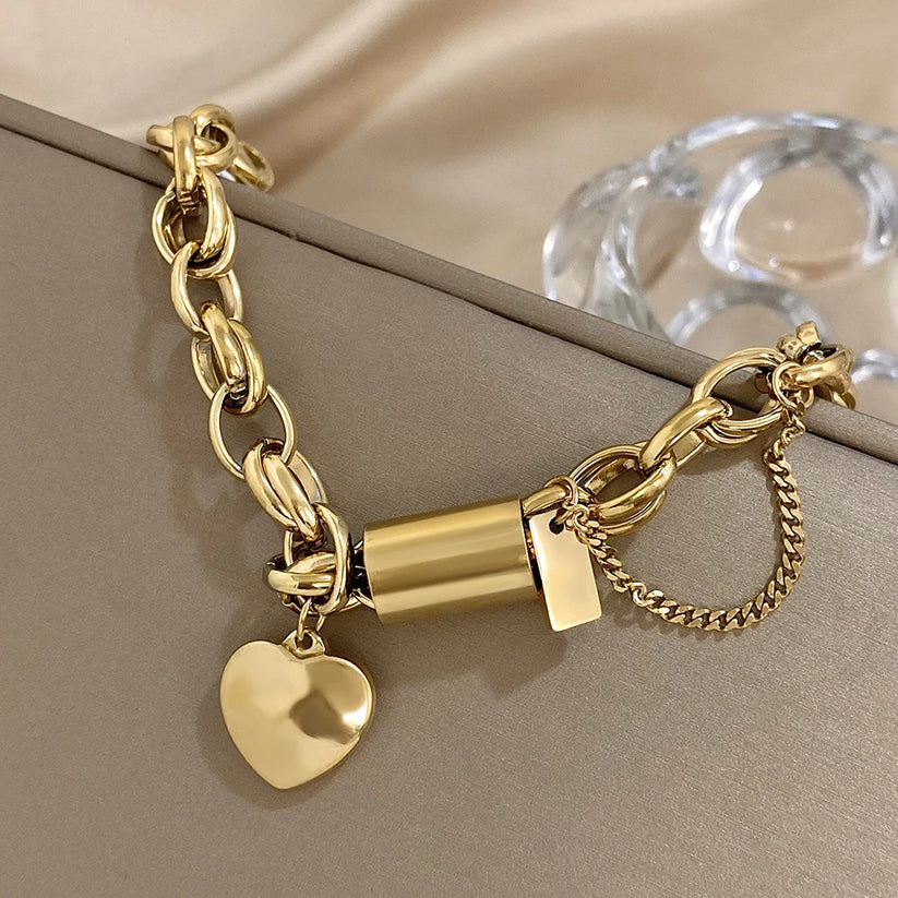 Heartened | Gouden Chunky Armband