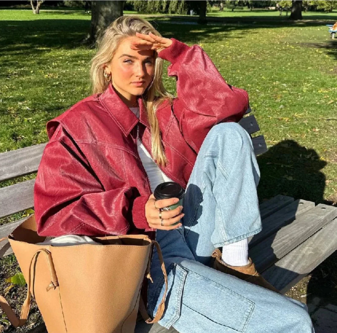Faye | Oversized Leren Jas