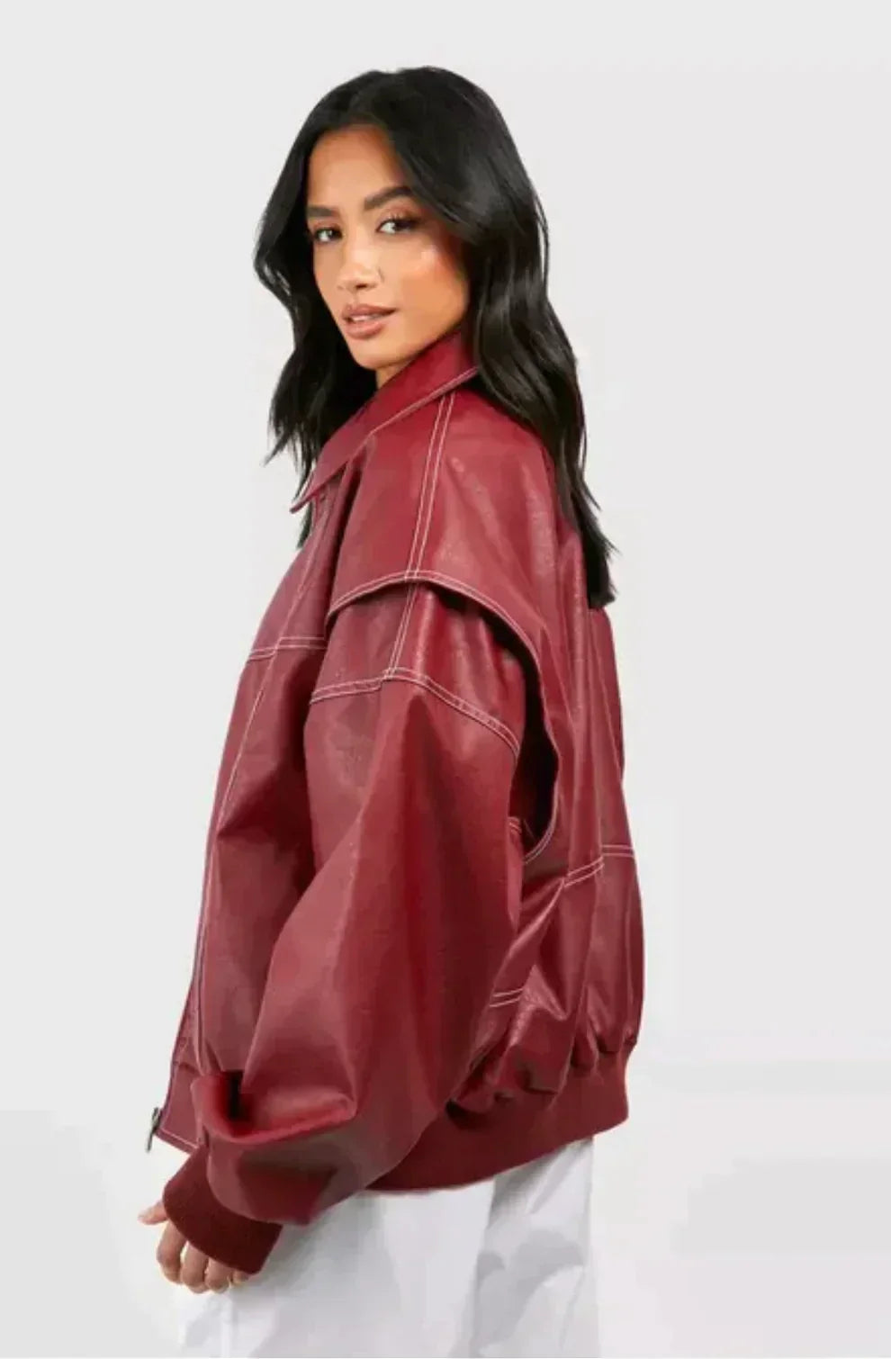 Faye | Oversized Leren Jas