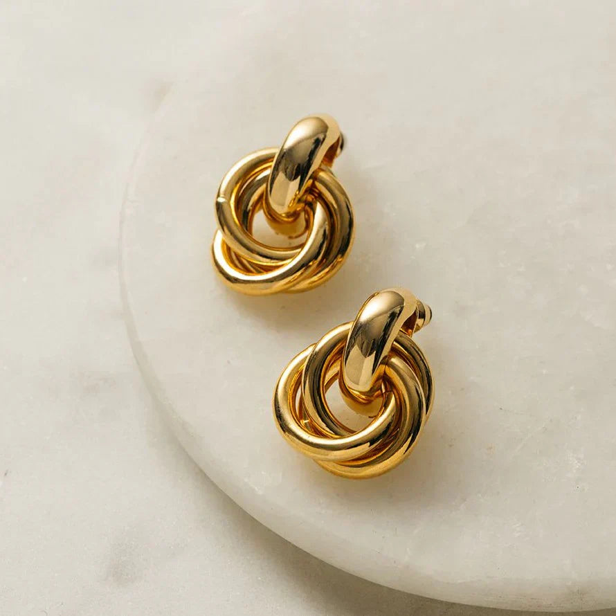 Interlock | Gouden Statement Oorbellen