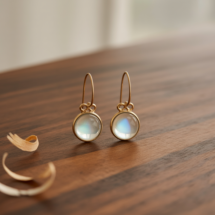 Groene Maansteen Oorbellen