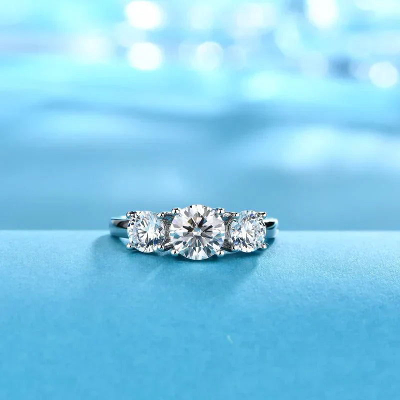 Clare Drievoudige steenring | Witgoud