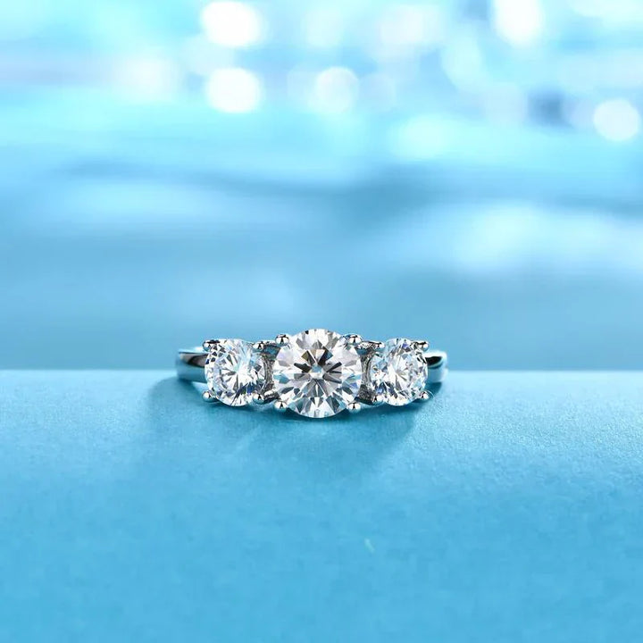 Clare Drievoudige steenring | Witgoud