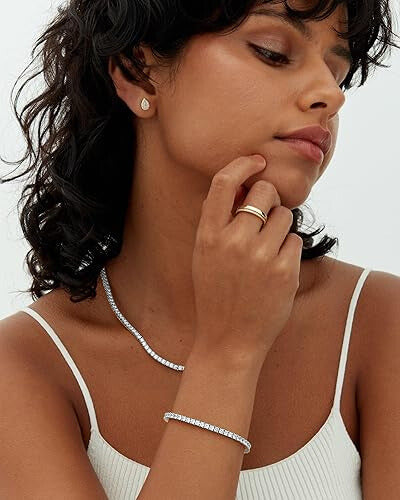 Moissaniet Tennisarmband | Wit Goud