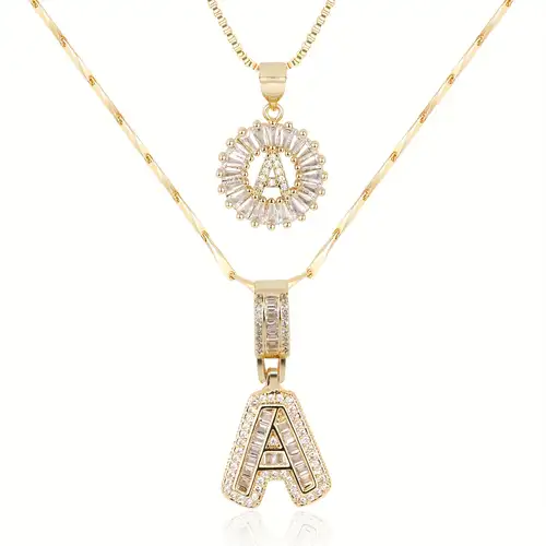Moissaniet letter initialen ketting set | Goud