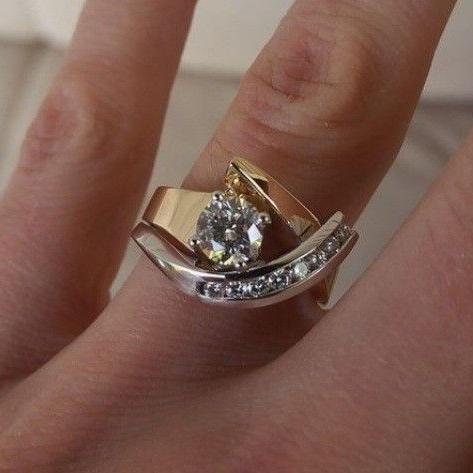 Vintage onregelmatige ring met diamanten