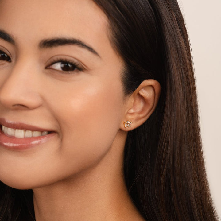 Kristal Bladeren Oorbellen