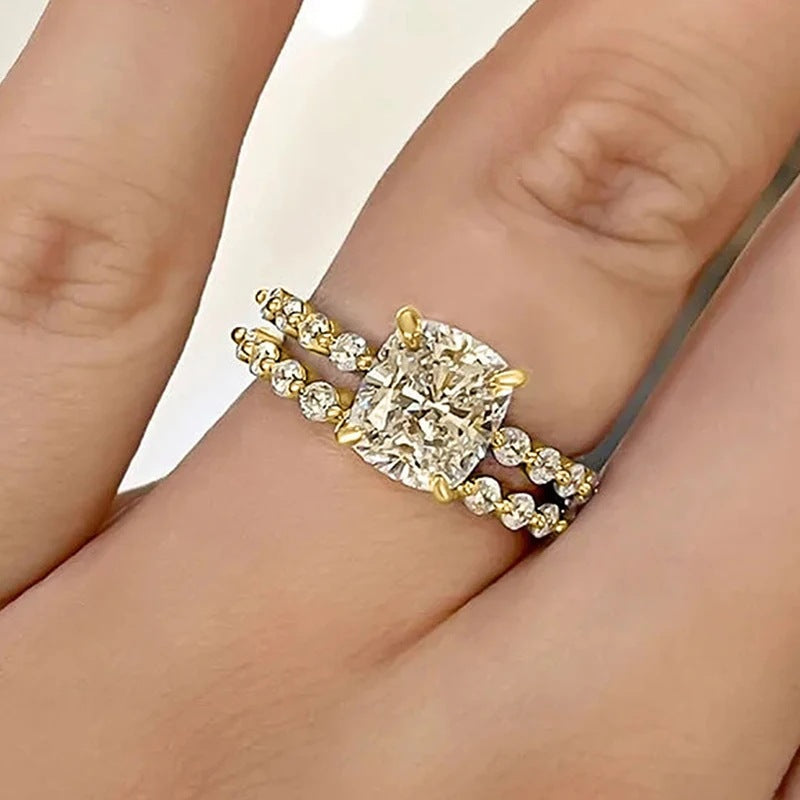 Bruidskussenset 2-delig met Ringen | Goud