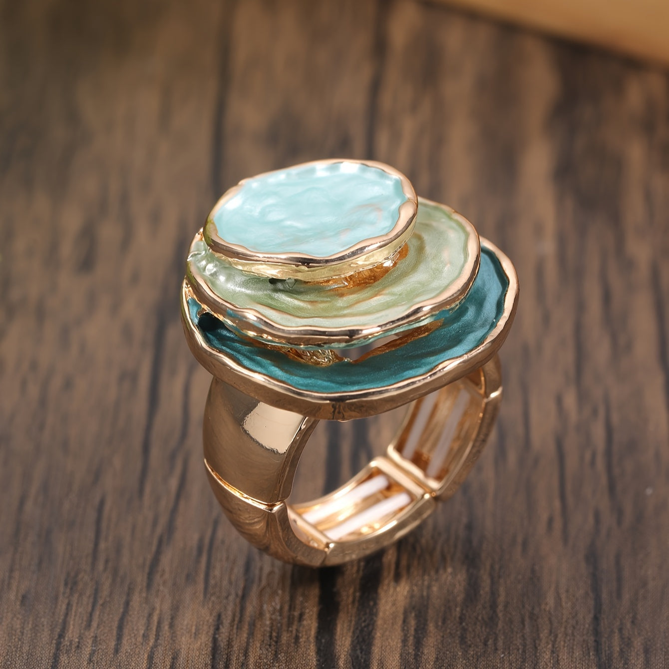 Boho drievoudige-laag emailring