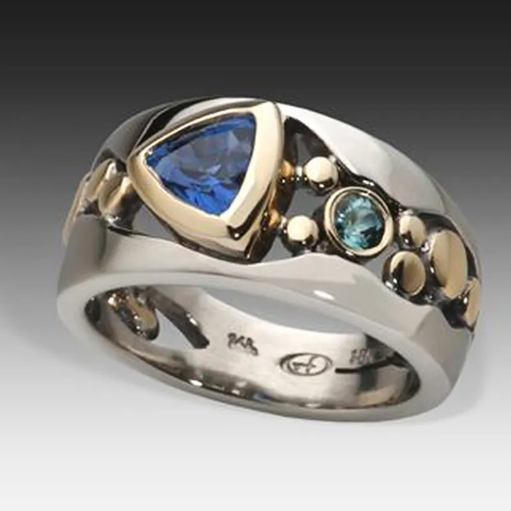 Elli™ - Vintage Blauwe Kristallen Ring