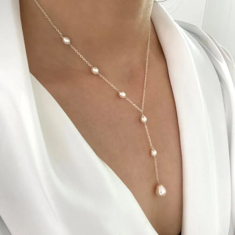 Ruby - Vintage hanger parels ketting