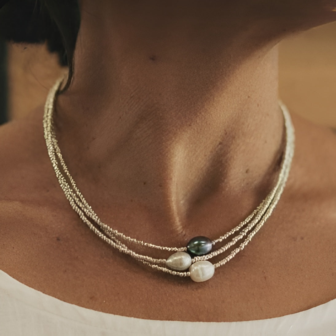 Vintage Halsketting met Zoetwaterparels