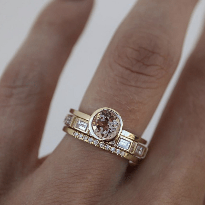 Hope - Inleg gouden ringenset met kristallen
