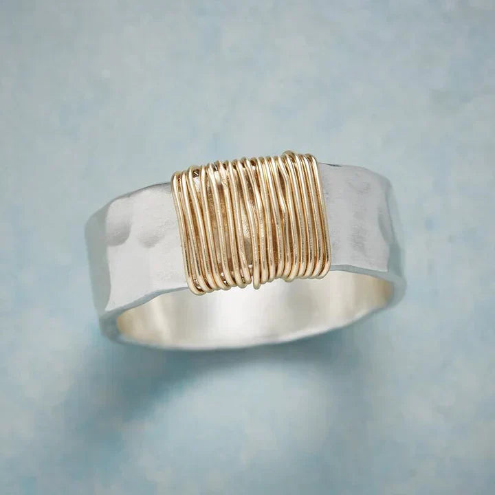 Vintage gouden zilveren ring