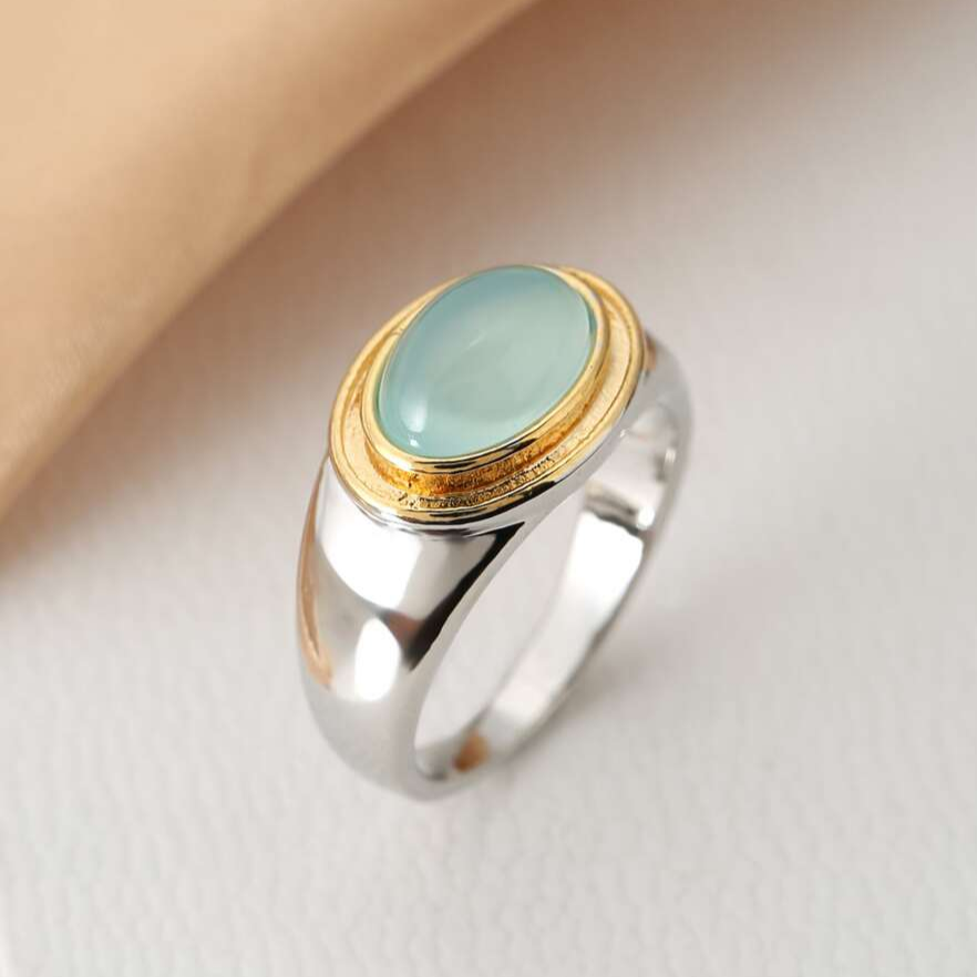 Gabi - Vintage Groene Maansteen Ring