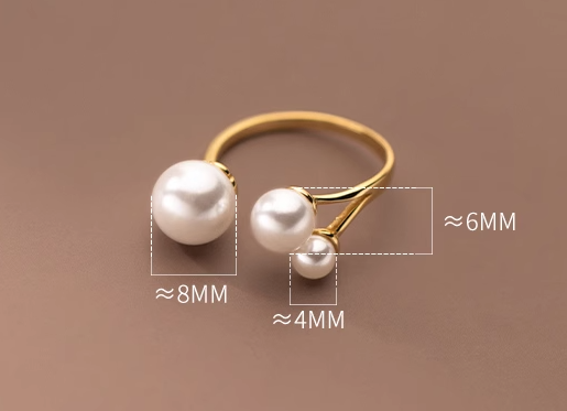 Verstelbare triple freshwater parelring