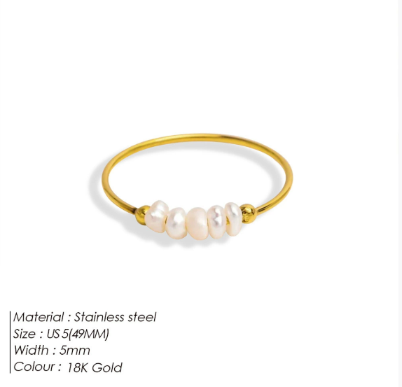 Grace - Parelring van zoetwaterparels