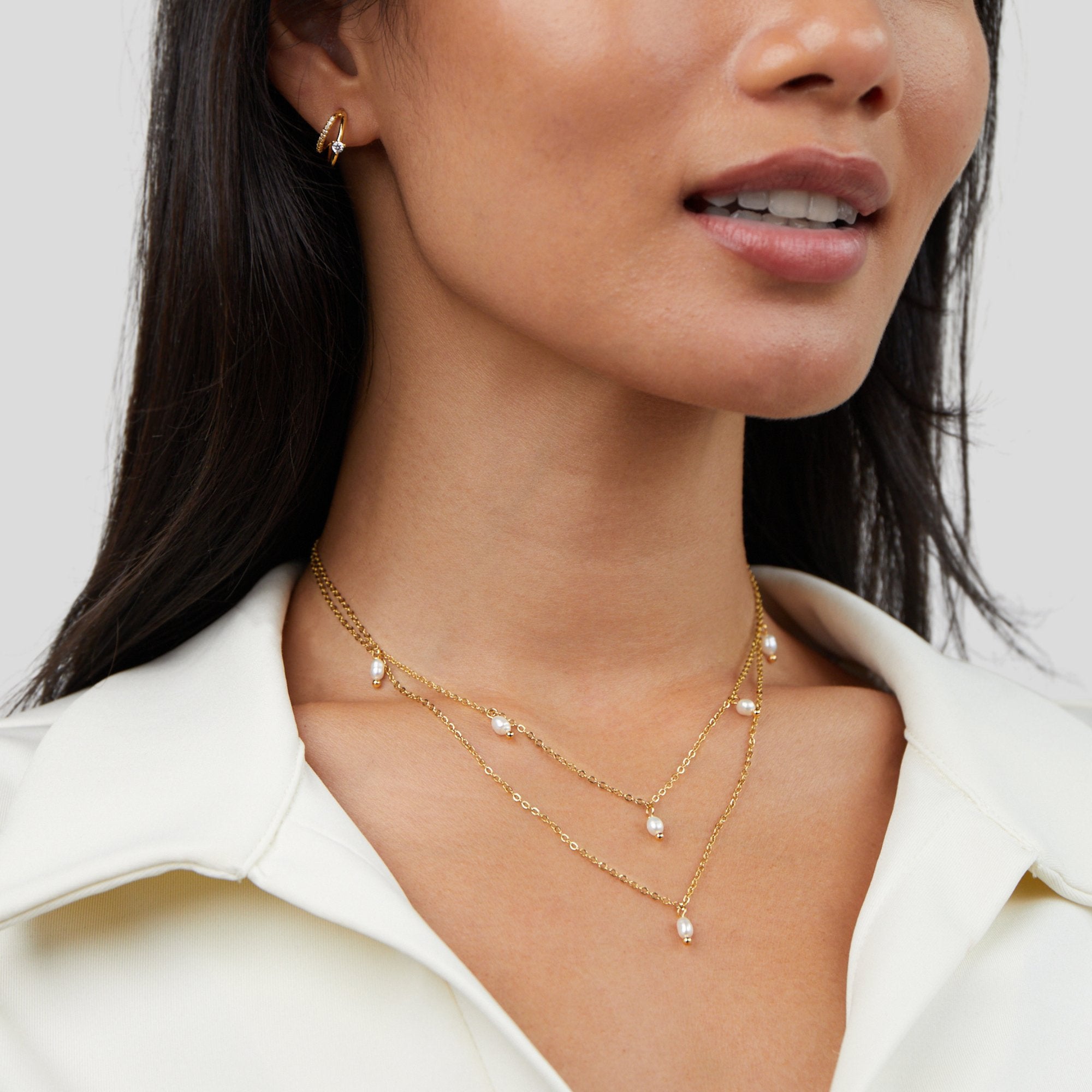 Kay Parel Drop Gelaagde Ketting
