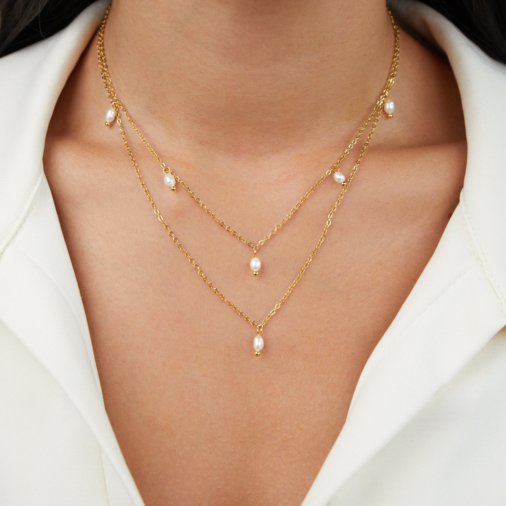 Kay Parel Drop Gelaagde Ketting