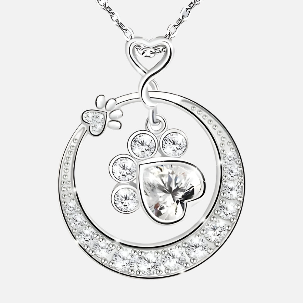 Seaton | Zilveren Poot Ketting met Zirconia