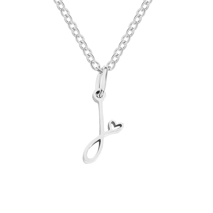 Zilveren Letter Hart Ketting