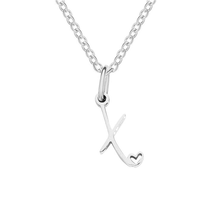 Zilveren Letter Hart Ketting