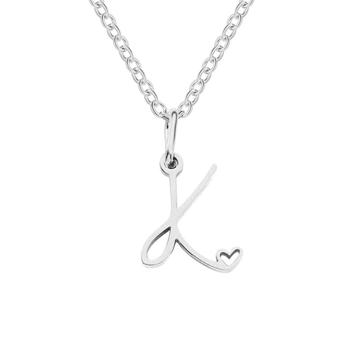 Zilveren Letter Hart Ketting