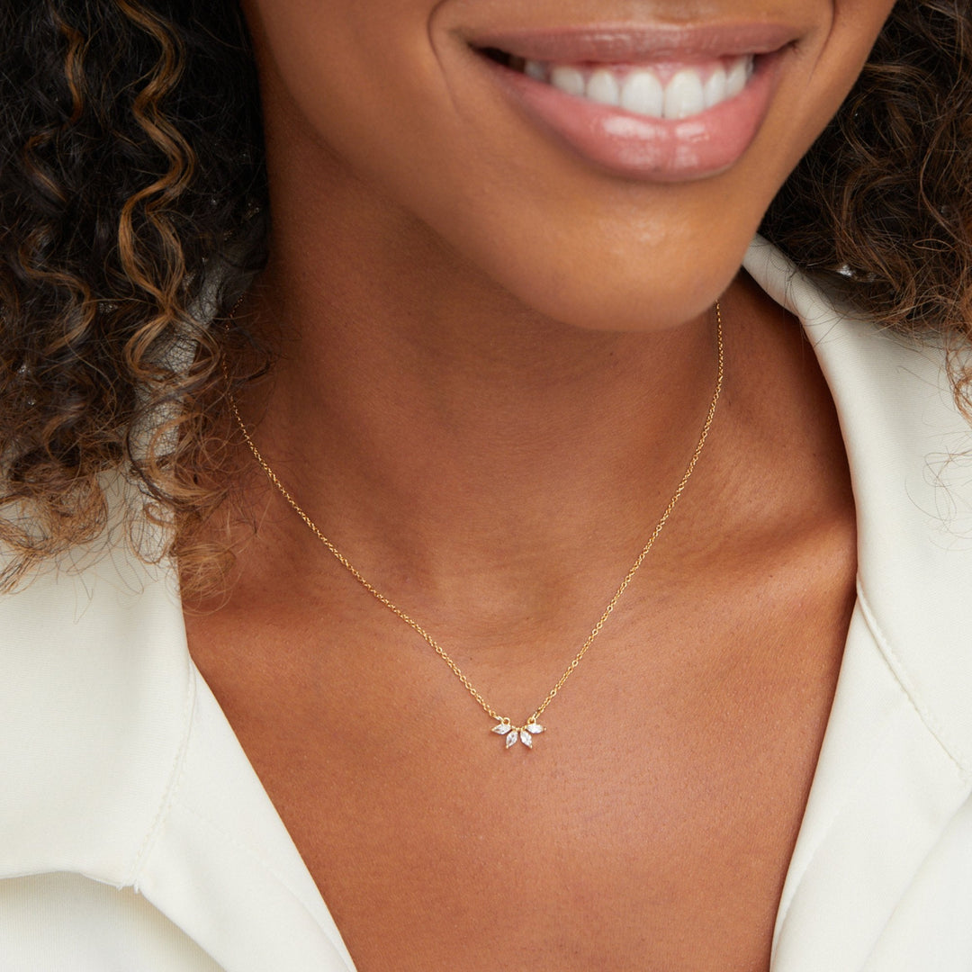 Omelia Kristallen Blad Sieradenketting